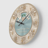 お二人だけの特別な結婚式にぴったり！お名前やメッセージを入れた美しい時計 ラージ壁時計 (傾斜)