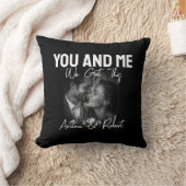 お二人だけの特別な黒写真クッション 'あなたと私' クッション (ブランケット)