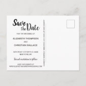 お二人だけの特別な、縦型の「Save the Date」写真コラージュ 案内ポストカード (裏面)