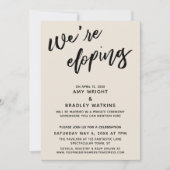 お二人だけの現代的な手書きタイポグラフィークリーム 招待状 (正面)