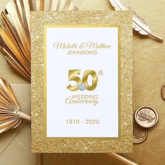 お二人だけの50周年ゴールデンウェディングアニバーサリー 招待状