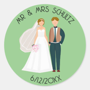 お二人だけのMr. and Mrs. 新婦と新郎 ラウンドシール