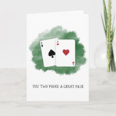 「お二人でペアを素晴らし組む」トランプのポーカー・カップル カード (正面)