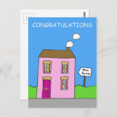 お二人で新しい家に引っ越しおめでとう ポストカード (正面/裏面)