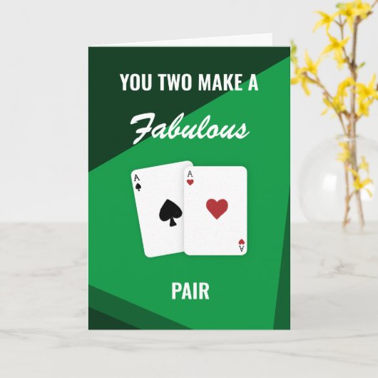 「お二人で素敵なペアを作る」ラスベガストランプのポーカーハンド カード (黄色い花)