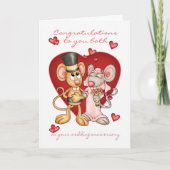 お二人ともお誕生日おめでとう - かわいいマイク カード (正面)