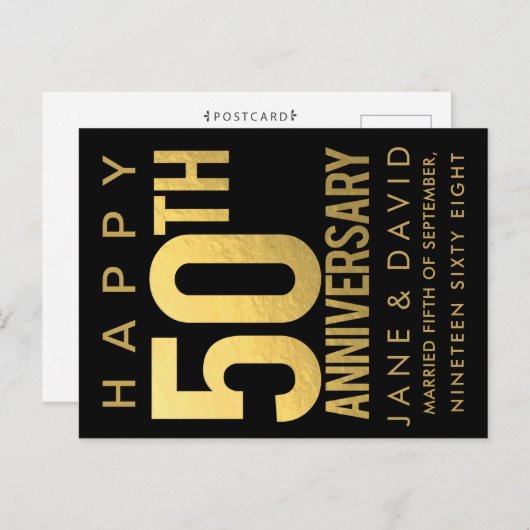 お二人のゴールデンウェディング50周年記念 オーダーメイド ポストカード (正面/裏面)