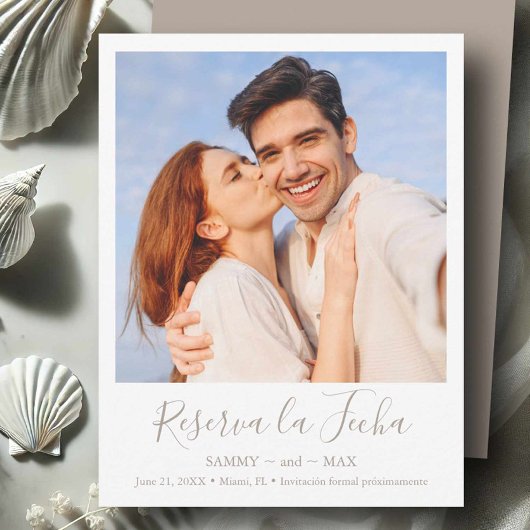 お二人の写真付きモダンなSave the Date セーブザデート