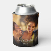 お二人の写真2枚でオリジナルのスクリプトネームと日付を 缶クーラー (缶正面)