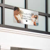 お二人の写真2枚で屋外サプライズプロポーズ 横断幕 (ビルの外側)