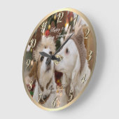 お二人の写真 ダイヤモンド 25周年記念 ラージ壁時計 (傾斜)