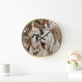 お二人の写真 ダイヤモンド 25周年記念 ラージ壁時計 (ホーム)