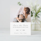 お二人の写真 現代のセーブ・ザ・デートカード 招待状 (スタンド正面)
