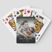 お二人の名前と日付のカップル写真 トランプ (裏面)