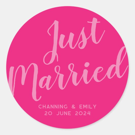 お二人の名前と結婚日が刻まれた、世界にひとつだけの新婚夫婦のためのギフト ラウンドシール (正面)