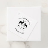 お二人の名前 鹿のモノグラム ラスティック カントリー ウェディング フェイバータグ (インサイチュ)