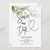 お二人の大切な日をエレガントに グリーン ユーカリ ウェディング 招待状 (正面/裏面)