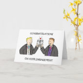 お二人の婚約おめでとう カード (黄色い花)