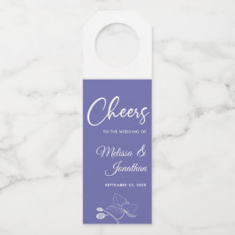 お二人の結婚に乾杯 デリケートな蘭のカスタムデザイン ボトルネックタグ
