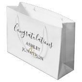 お二人の結婚式を祝して コuple's Name 結婚式 ラージペーパーバッグ (裏面アングル)