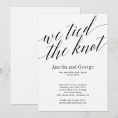 お二人の結婚式 現代的なスクリプト 招待状 (正面/裏面)