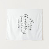 お二人の結婚記念日 年間 シンプル名前 タペストリー (正面(横))