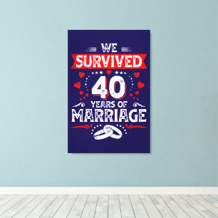 お二人の結婚40周年記念日おめでとうございます キャンバスプリント