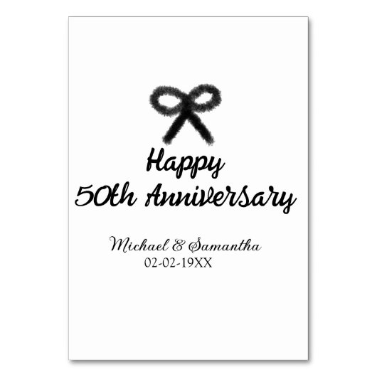 お二人の結婚50周年おめでとうございます　※カップル名※　※日付※ テーブルナンバー (正面)