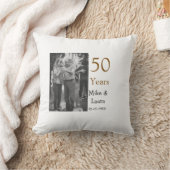 お二人の結婚50周年おめでとうございます　名前　日付 クッション (ブランケット)