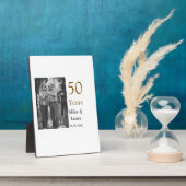 お二人の結婚50周年おめでとうございます　名前　日付 フォトプラーク (側面)