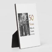 お二人の結婚50周年おめでとうございます　名前　日付 フォトプラーク (側面)