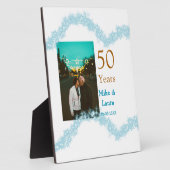 お二人の結婚50周年おめでとうございます　名前　日付 フォトプラーク (側面)