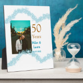 お二人の結婚50周年おめでとうございます　名前　日付 フォトプラーク (側面)