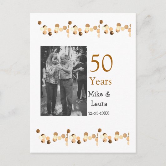 お二人の結婚50周年おめでとうございます 名前 日付 ポストカード (正面)