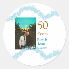 お二人の結婚50周年おめでとうございます　名前　日付 ラウンドシール