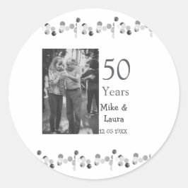 お二人の結婚50周年おめでとうございます　名前　日付 ラウンドシール