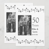 お二人の結婚50周年おめでとうございます　名前　日付 招待状 (正面/裏面)
