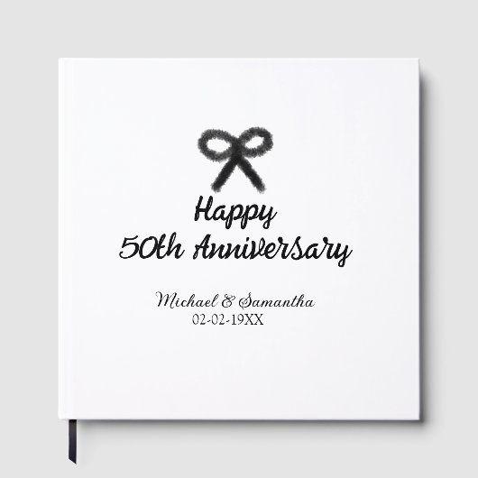 お二人の結婚50周年おめでとう　※お名前※　※日付※ ゲストブック (正面)