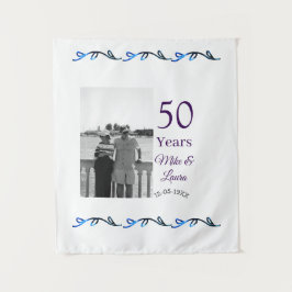 お二人の結婚50周年おめでとう　※お名前※　※日付※　結婚記念日 タペストリー