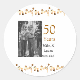 お二人の結婚50周年おめでとう　※お名前　※日付 結婚記念日 ラウンドシール