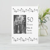 お二人の結婚50周年おめでとう　※お名前　※日付 結婚記念日 招待状 (スタンド正面)