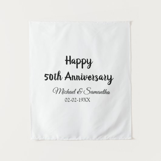 お二人の結婚50周年おめでとう　名前　日付 タペストリー (正面)
