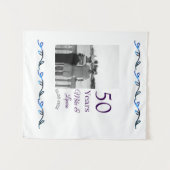 お二人の結婚50周年おめでとう　名前　日付 タペストリー (正面(横))