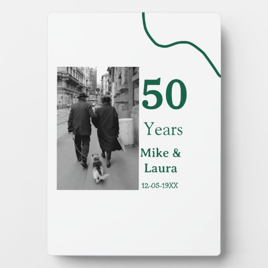 お二人の結婚50周年おめでとう　名前　日付 フォトプラーク (正面)