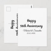 お二人の結婚50周年を祝って　名前　日付　結婚式 ポストカード (正面/裏面)