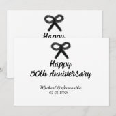 お二人の結婚50周年を祝って　名前　日付　結婚記念日 招待状 (正面/裏面)