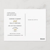 お二人の記念日 現代的なスクリプト 結婚写真 ポストカード (裏面)