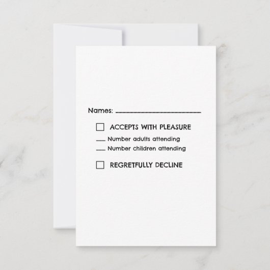 お二人らしいウェディングイラスト 出欠カード (裏面)