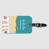 お二人パーソナライズされたの日光浴 ラゲッジタグ (正面横)