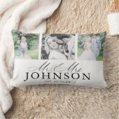 お二人様フォトコラージュ モダン モノグラム クッション (ブランケット)